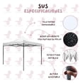 thumbnail image 4 of Toldo Carpa Plegable Reforzada sin Paredes 2x2 m Color Blanco, 4 of 5