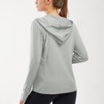 thumbnail image 5 of Sun Protection Hoodie for Womens Summer Front Zipper UPF 50+ Long Sleeve UV Spf Tee Shirts with Pockets Rash Guard Sun-Protective Clothing Quick Dry Athletic Stretch Shirts with Thumb Holes, 5 of 6