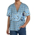 thumbnail image 7 of Lsque Bluey print Men's Cuban Collar Short Sleeve Shirt Summer Beachwear Casual Button Down Fashionable Vacation Leisure Shirt-Small, 7 of 7