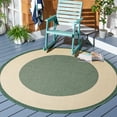 thumbnail image 2 of Safavieh Courtyard Justine Bordered Indoor/Outdoor Area Rug, Dark Green/Beige, 5'3" x 5'3" Round, 2 of 10