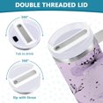 thumbnail image 5 of 40 Oz Car Handle Water Bottle Water Cup Water Bottle Water Jug Coffee Cup Travel Water Bottle Blooming Purple Flower, 5 of 8