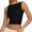 Black, variant on Yunliwuli Women's Tank Tops Casual Slim Fit Boat Neck Sleeveless Open Back Solid Color Shirt for Summer