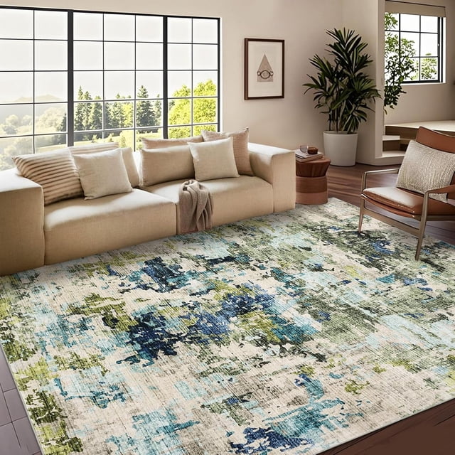 Abstract Area Rug x Large Washable Living Room Bedroom Rug Modern Non-Shedding Low Pile Area Rug Throw Rug for Dining Room Home ( ;x;)