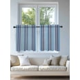 thumbnail image 4 of Blue Green Striped Tier Curtains 36 Inch Length,Sheer Curtains for Bedroom Living Room Window Colorful Abstract Vertical Lines Art Small Half Window Kitchen Curtains & Drapes 27.5"x36" 2 Panels, 4 of 6