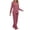 Claret, variant on Womens Rib Knit Pajamas Collared Lounge Sets Solid Long Sleeve Top and Long Pants Matching Pjs Sleepwear Loungewear Beige L
