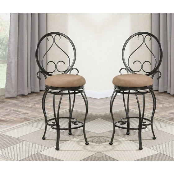 29 Inch Seat H Counter Bar Chairs Kitchen Patio Metal With Back 29 Inch Seat H Counter Bar Chairs Kitchen Patio Metal With Back Swivel Stools Set Of 2 Com