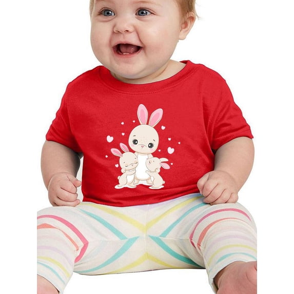 Bunny Mom And Babies T-Shirt Infant -Image by Shutterstock, 24 Months