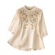 thumbnail image 1 of Camisas de Color Sólido para las Mujeres de Manga Larga Botón Abajo Cuello Casual Blusa Suave, 1 of 8