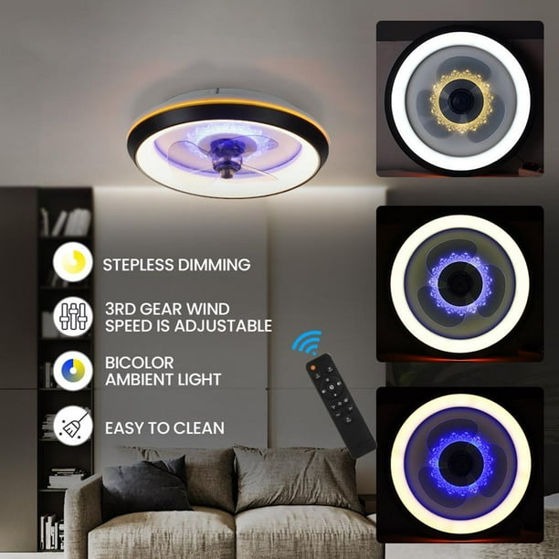 Ventilador De Techo Led Nórdico Moderno, Ventilador De Techo Regulable Continuo Con Lámpara, Ventilador Ultrasilencioso, Lámpara De Araña Para Dormitorio Y Sala De Estar Serendint HA035992-00