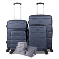 thumbnail image 1 of Juego 4 Maletas De Viaje Rigidas Ruedas 360 Bolsas De Viaje Rumbo azul, 1 of 9