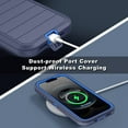 thumbnail image 4 of Petocase For iPhone 16e Case,Stripe Heavy Duty Shockproof Dust/Drop Poof 3 Layers Protection Rugged Cover Case for iPhone 16e 2025 6.1",Navy/Blue, 4 of 7