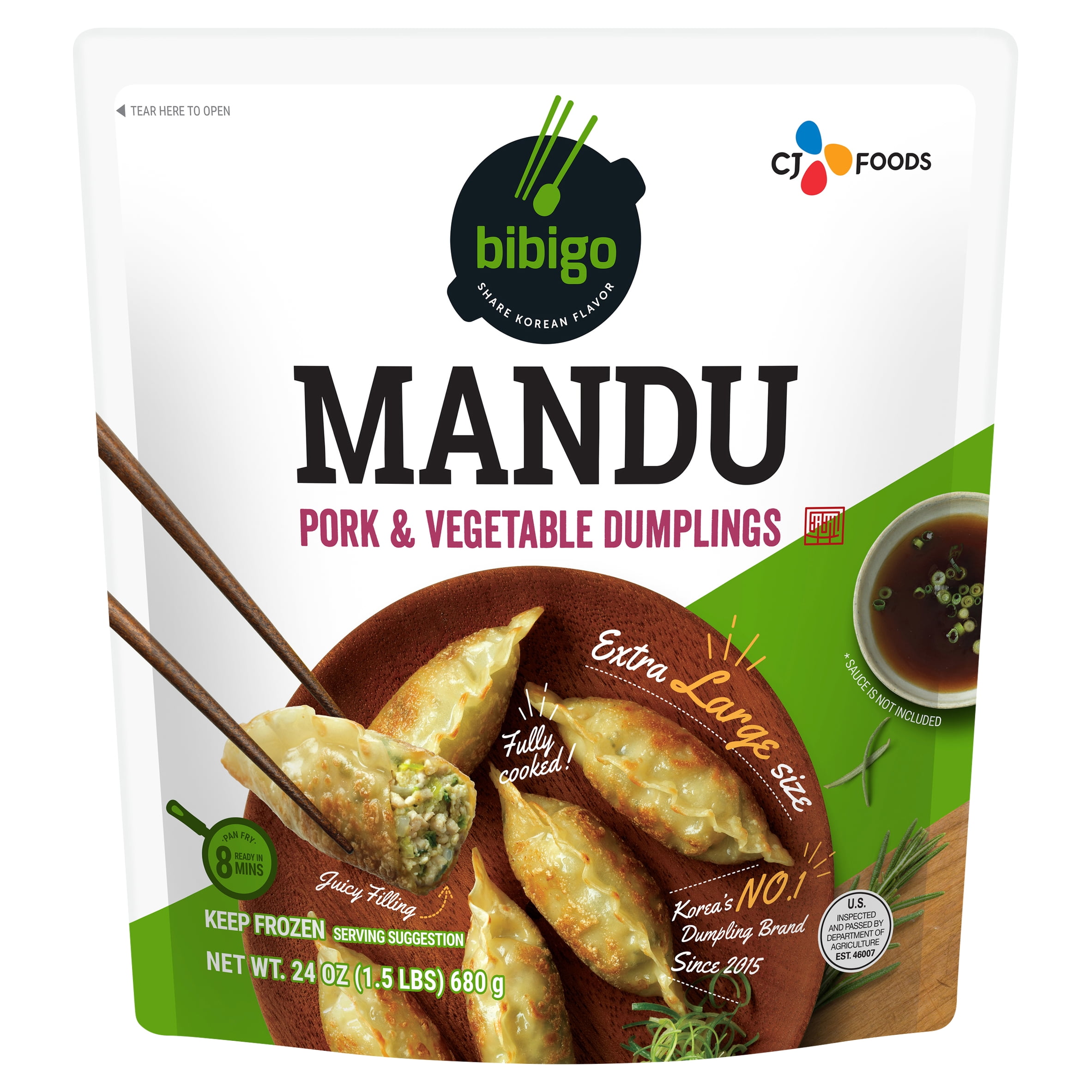Bibigo Mandu Pork & Vegetable Dumplings, 24 Oz