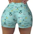 thumbnail image 2 of Daiia Hawaiian Style Pattern Women's Workout Shorts Biker Shorts - High Waisted Workout Spandex Tummy Control Gym Running Yoga Shorts-Large, 2 of 8