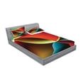 thumbnail image 2 of Ambesonne Abstract Fitted Sheet & Pillow Sham Set, Graphic Colored, Full, Orange White, 2 of 2
