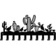 thumbnail image 1 of Llavero de metal con forma de cactus, decorativo, de codorniz, con 10 ganchos, organizador de pared de cactus negro, colgador de llaves, colgador para correa de perro, decoración de pared de cocina, 1 of 9