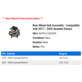 thumbnail image 2 of Rear Wheel Hub Assembly - Compatible with 2017 - 2020 Hyundai Elantra 2018 2019, 2 of 2