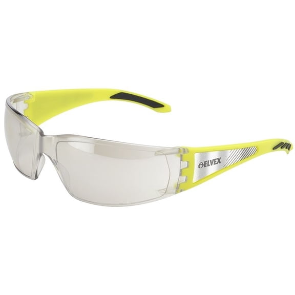 Reflect-Specs, Safety Glasses, Anti-Scratch, Light Gray Lens, Yellow/Silver Frame, Frameless