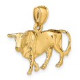 thumbnail image 5 of FB Jewels 14K Yellow Gold 3D Bull with Horns Pendant, 5 of 5