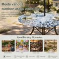 thumbnail image 6 of Round Outdoor Tablecloth with Umbrella Hole and Zipper, Blue Starfish Coastal Tablecloth with Elastic Waterproof, Seaside Summer Ocean Shell Conch Patio Table Covers for 36" - 44" Picnic Pool Tables, 6 of 9