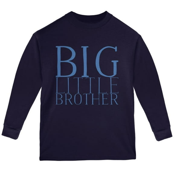 Big Little Brother Youth Long Sleeve T Shirt Navy YXL