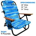 thumbnail image 2 of Backpack Beach Chair - 5 Positions and Lays Flat – Deluxe Wood Arm Rests – Cup Holder Storage Pouch on Side - Padded Pillow - Storage Bag on Back – Lightweight Rustproof Aluminum – Black Frame - 1 Pac, 2 of 8