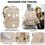 Backpacks for Adults- Large Travel Backpack, Flight Approved Carry-on Luggage, Personal Item Travel Bag Fits 15.6 Laptop Mochila ,Beige