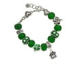 thumbnail image 2 of Delight Jewelry Silvertone Small Paw - Green Irish Luck Bead Charm Bracelet, 7.5", 2 of 4