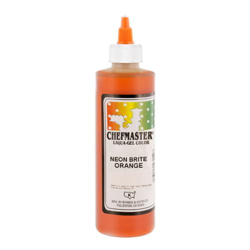 Chefmaster by US Cake Supply 10.5oz Neon Brite Orange Liqua-Gel Cake Food Color