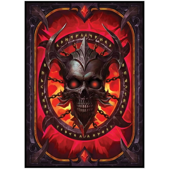 Fantasy North - Book of The Dead (Red)- Spellbook Series - 100 Textured Matte TCG Card Sleeves - Fits Magic MTG Commander Pokemon and other Card Games - Playing Card Sleeves