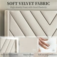 thumbnail image 4 of Yaheetech Upholstered Platform Bed with Tufted Headboard and Wooden Slat Support, Full, Beige, 4 of 5