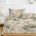 thumbnail image 6 of King Size Fitted Sheet Set - Sage Green Yellow Botanical 3 Piece Bedding Sets 16" Deep Pocket Fitted Sheet with 2 Pillowcases, Vintage Spring Summer Brushed Microfiber Hotel Luxury Bed Sheets, 6 of 9