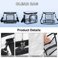 thumbnail image 5 of Clear Lunch Bag for Women and Men with Adjustable Shoulder Strap, Plastic Transparent Reusable Lunch Box with Front Zipper Pocket, Gray, 5 of 6