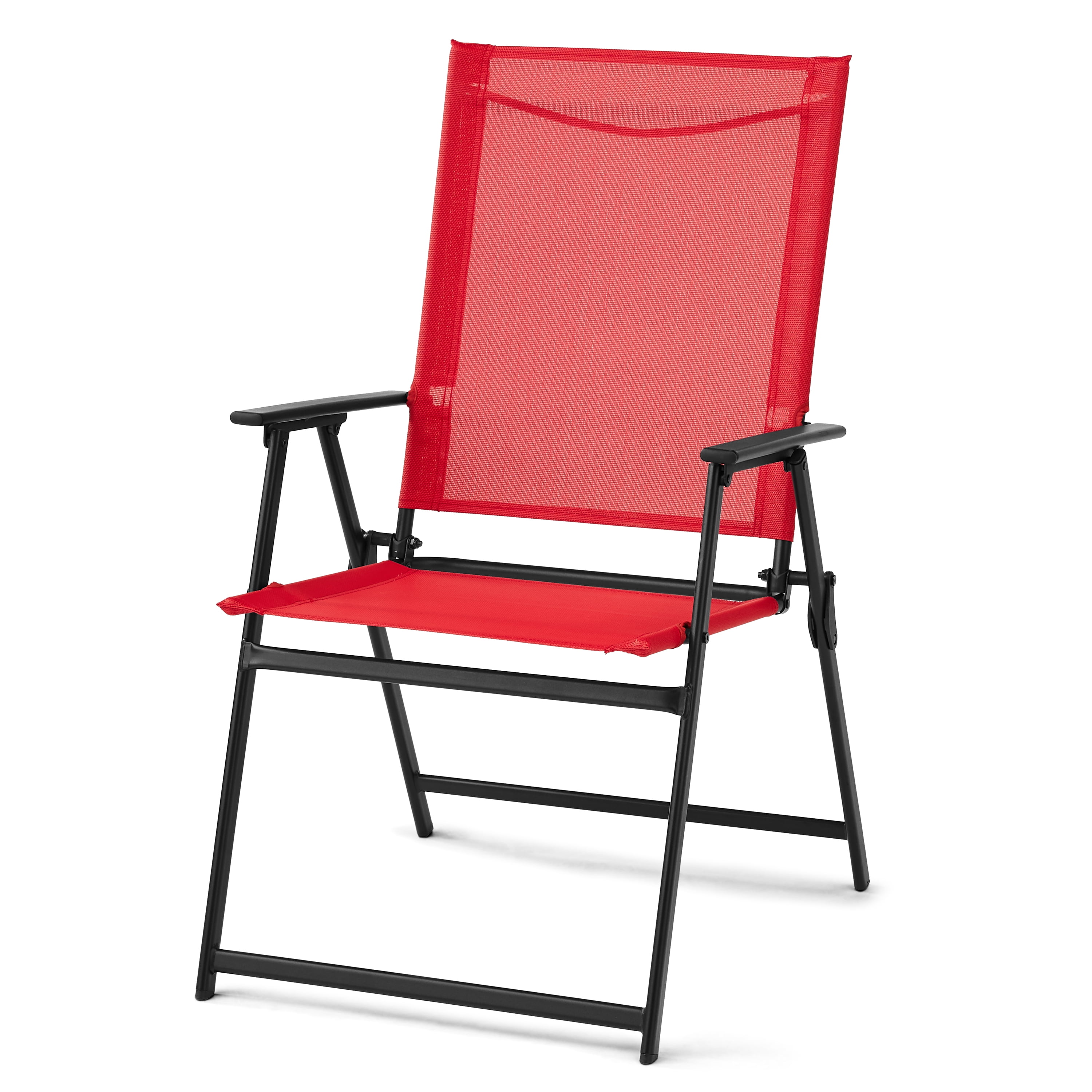 Mainstays Greyson Square Outdoor Patio, Red And Black Folding Patio Chairs