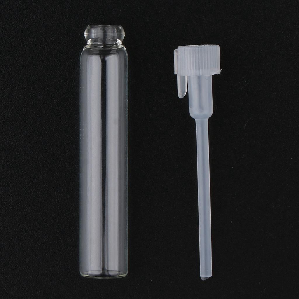 FITYLE 4x50x Mini Glass Vials Empty Essential Oil Fragrance Bottle 2ml White Cap