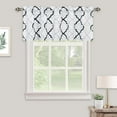 thumbnail image 2 of Moroccan Geometric Valance for Windows of Kitchen Bedroom, Modern Quatrefoil Trellis Printed Rod Pocket Short Valance Window Curtains, 52" X 18", Black, 2 of 6