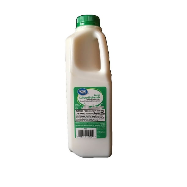 Great Value 1 Low Fat Cultured Buttermilk 32 Fl Oz Walmart Com