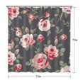 thumbnail image 5 of Waterproof Farmhouse Pink Floral Flowers Green Leaves Shower Curtain 72x72 Inch Boho Style Polyester Unique Shower Curtain for Bathroom Hotel Home Decor with 12 Plastic Hooks, 5 of 5