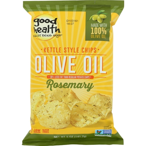 Pack of 12, Good Health Olive Oil Rosemary Kettle Style Chips, 5 oz