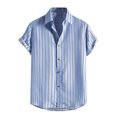 thumbnail image 1 of Camisas s Para Hombre Slim Fit Camisa floral para hombres Tropical Casual Manga corta Botón abajo Impreso Camisas de playa (Light Blue, L), 1 of 3