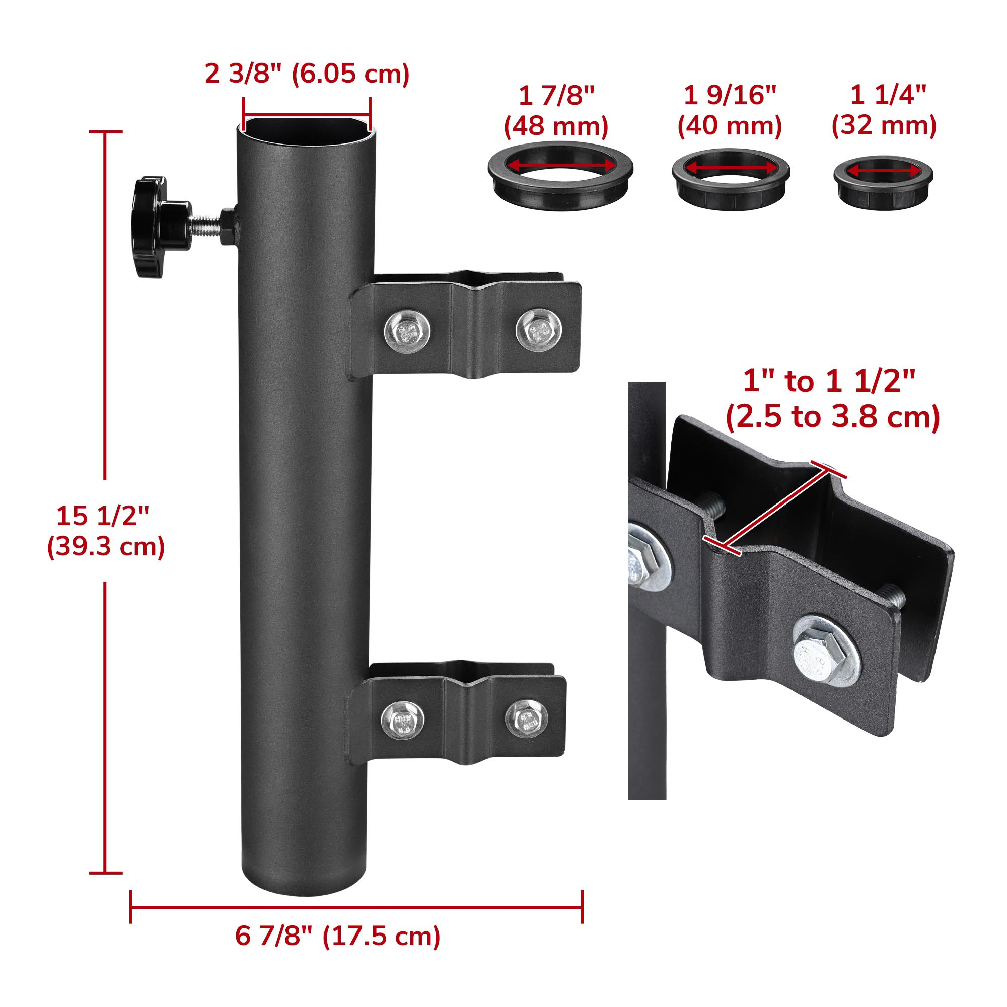 Yescom RV Ladder Mounted Flagpole Holder Camper Trailer Truck Fits 1" to 2 3/8" Pole
