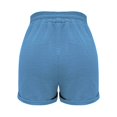 thumbnail image 4 of Audhol Lounge Shorts Women! Linen Shorts for Women High Waisted Wide Leg Drawstring Casual Summer Beach Shorts Plus Size Cute Flowy Shorts Shorts for Women Blue L, 4 of 5