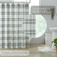 thumbnail image 5 of VHC Brands Woven Plaid Modern Farmhouse Shower Curtain, Pine Green, 72x72, 5 of 7