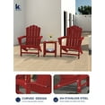 thumbnail image 2 of KINGYES HDPE Adirondack Chair Set of 2, All-Weather Outdoor Fire Pit Chairs for Patio Deck Lawn, Red, 2 of 8