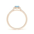 thumbnail image 2 of Angara Natural 0.4 Ct. Aquamarine with Diamond Halo Ring in 14K Rose Gold for Women (Ring Size: 8), 2 of 9