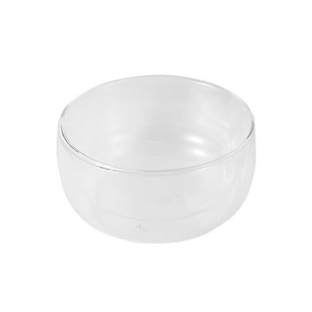 

Salad Bowl Double Layers Heat Resistant Glass Transparent Dessert Bowl For Serving Fruit Vegetable Breakfast