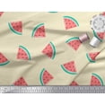 thumbnail image 2 of Soimoi Yellow Rayon Fabric Watermelon Fruits Print Fabric by the Yard 42 Inch Wide, 2 of 3