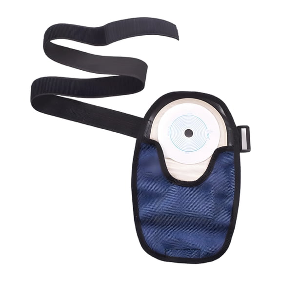 2 Pcs Ostomy Bag Covers with Adjustable Elastic Belt 35.4 in / 90 cm, Stoma Pouch Cover, Protective Ileostomy Bag Cover for Elderly Care, Blue & Dark Blue