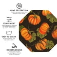 thumbnail image 3 of Honeii Orange Pumpkin print Leather Coaster Set of 4, ideal for safeguarding your furniture from drinks spills and effortless cleanup-Octagon, 3 of 6