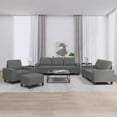 thumbnail image 1 of vidaXL 4 Piece Sofa Set Dark Grey Fabric, 1 of 5
