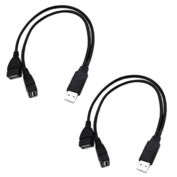 lixuesong 2 Port USB Hubs Data Cable USB 2.0 to Two USB Female Adapter Cable for Multiple Device Charging and Data Sync